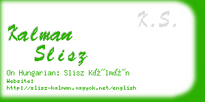 kalman slisz business card